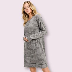 Sinuous Brushed Camo Fleece Dress